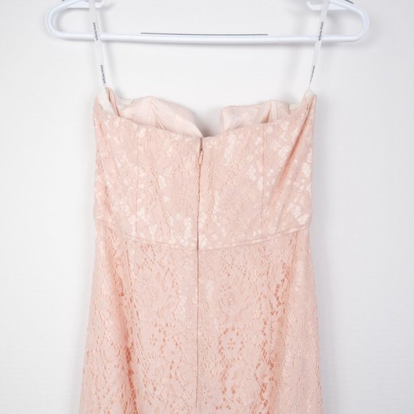 Donna Morgan Collection x BHLDN Reese Strapless Notch Neck floral Lace Gown sz 0 - Picture 12 of 16